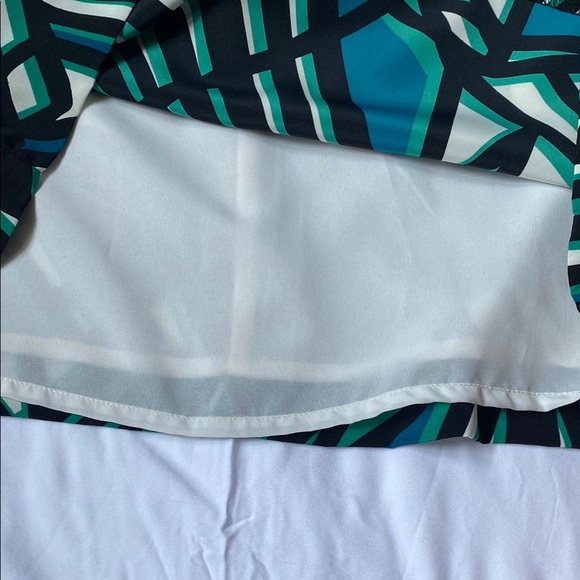 Banana Republic Factory Geometric Green and Blue Sleeveless Dress - Picture 10 of 11